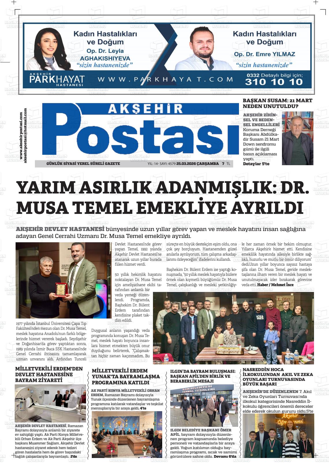 Konya Aksehirpostasi 25.03.2026