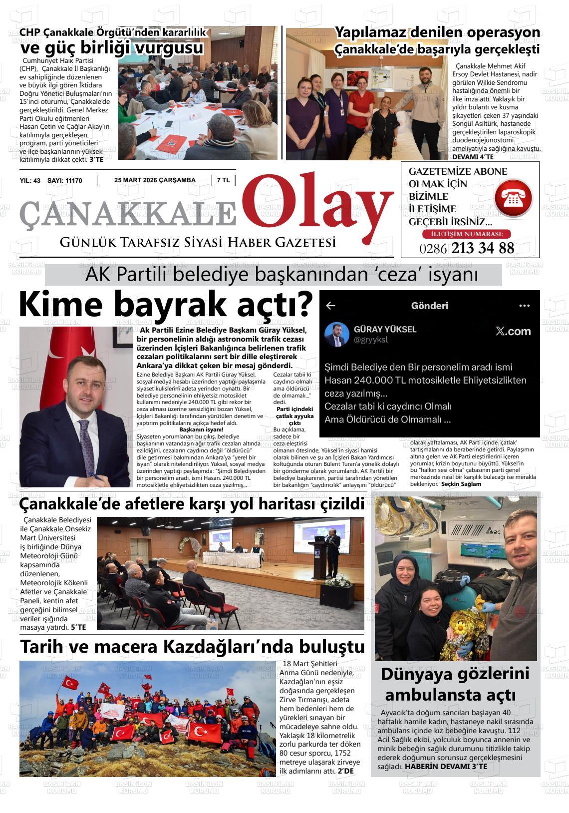 Canakkale Olay 25.03.2026