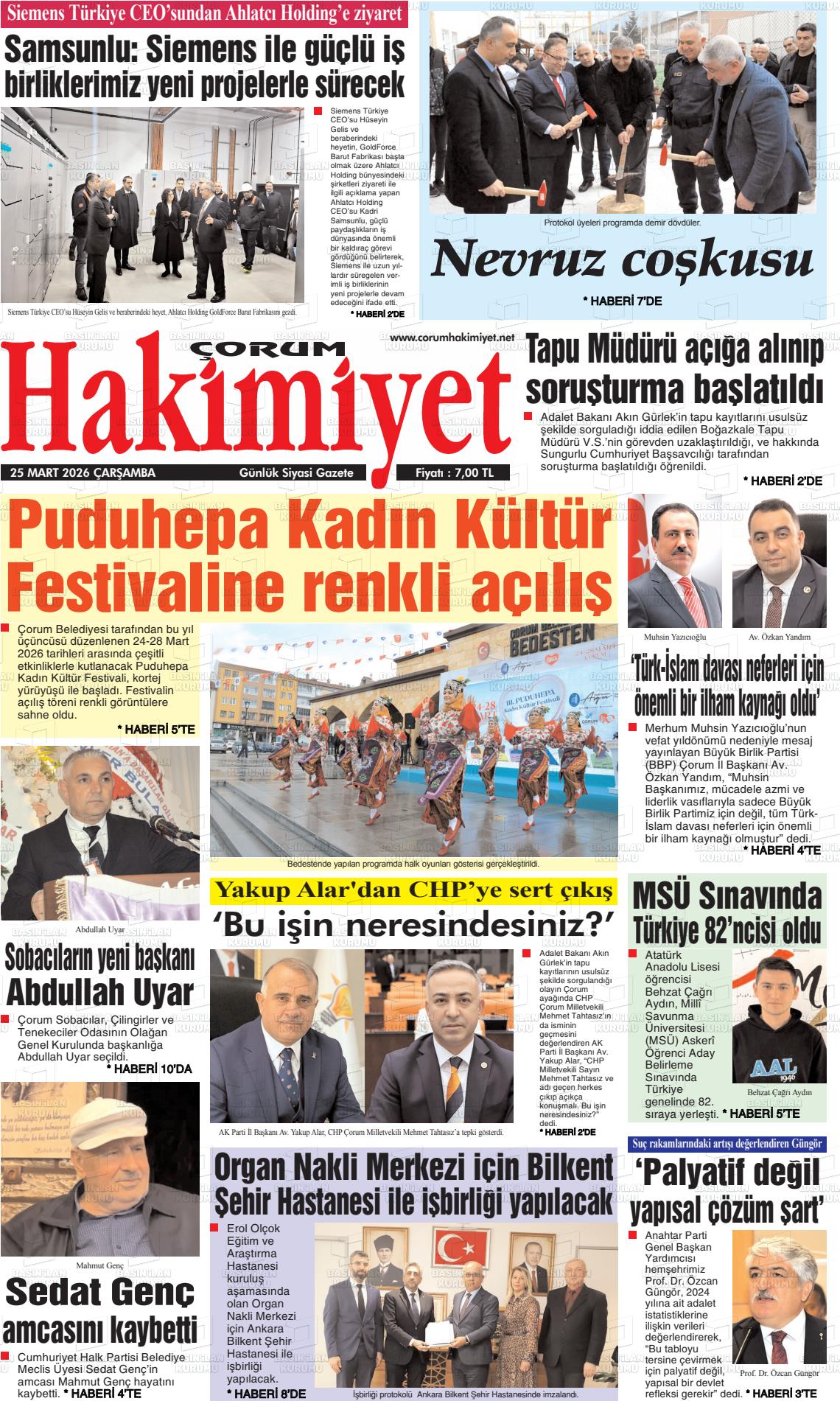 Corum Hakimiyet 25.03.2026