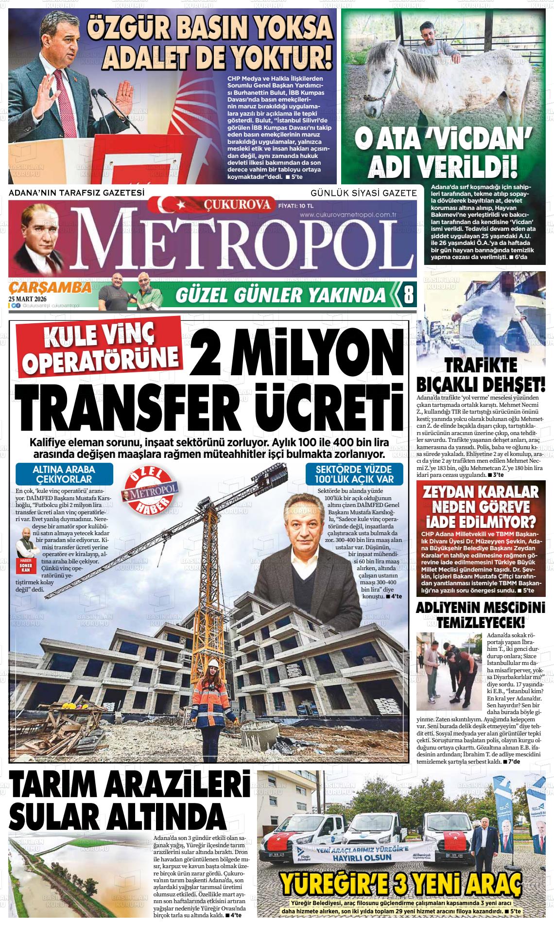 Adana Cukurovametropol 25.03.2026