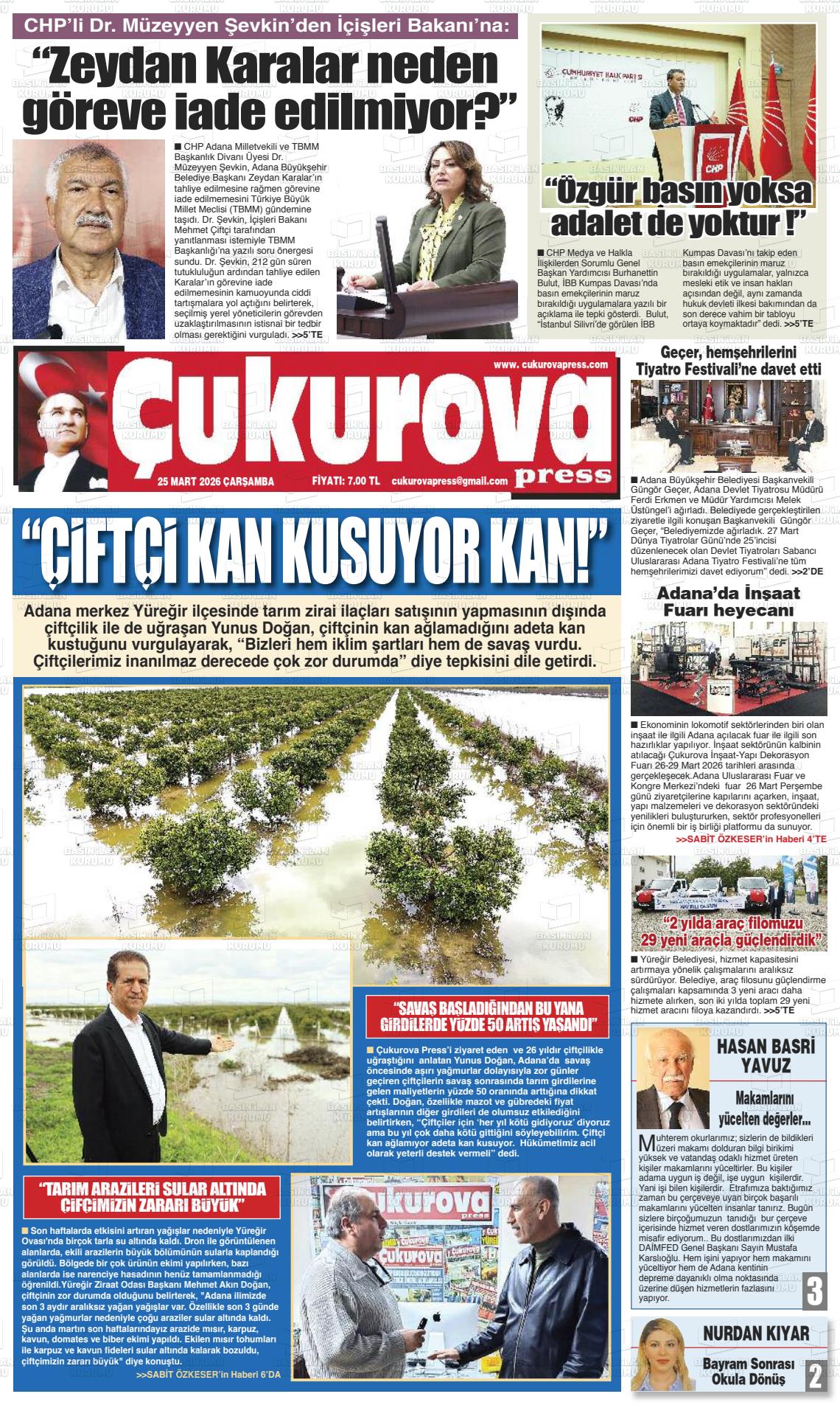 Adana Cukurovapress 25.03.2026