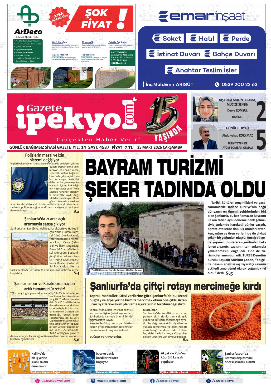 Sanliurfa Gazeteipekyol 25.03.2026