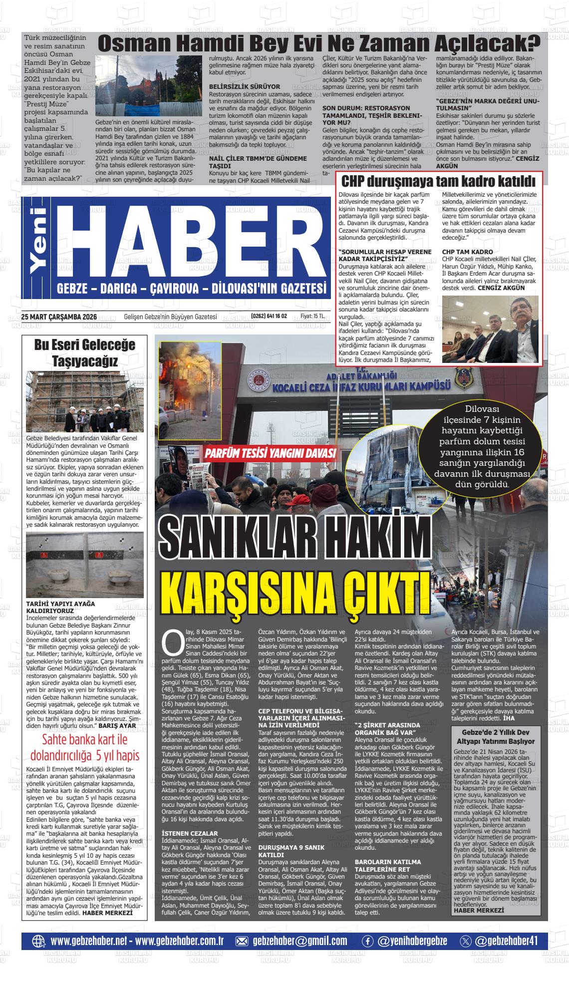 Kocaeli Gebzehaber 25.03.2026