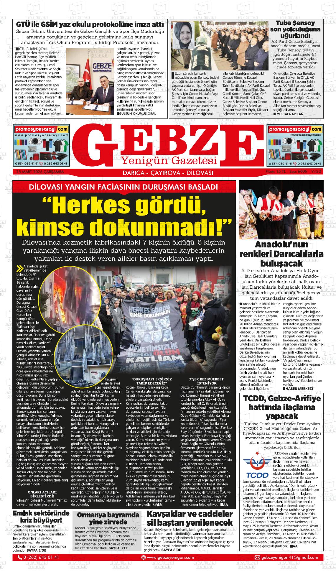 Kocaeli Gebzeyenigun 25.03.2026