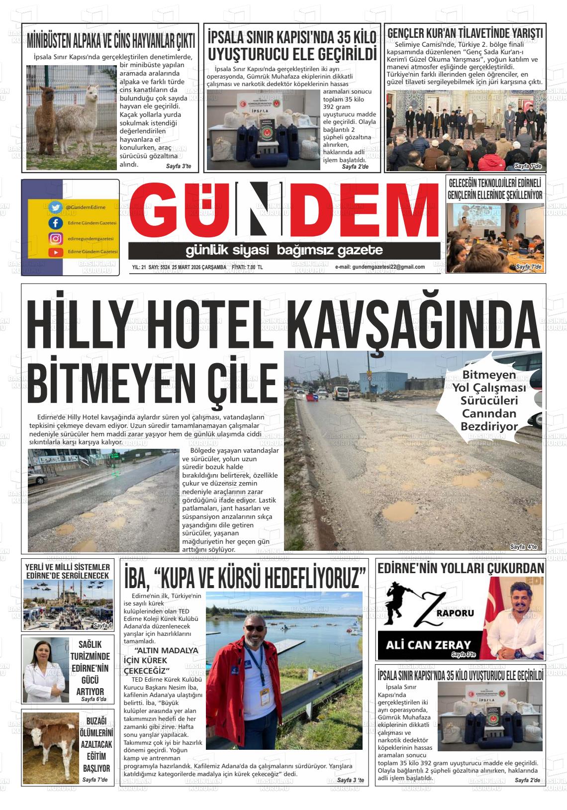 Edirne Gundem 25.03.2026