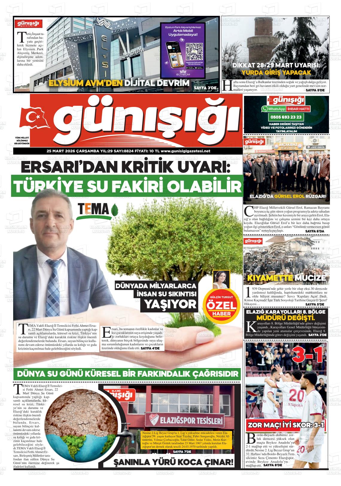 Elazig Gunisigi 25.03.2026
