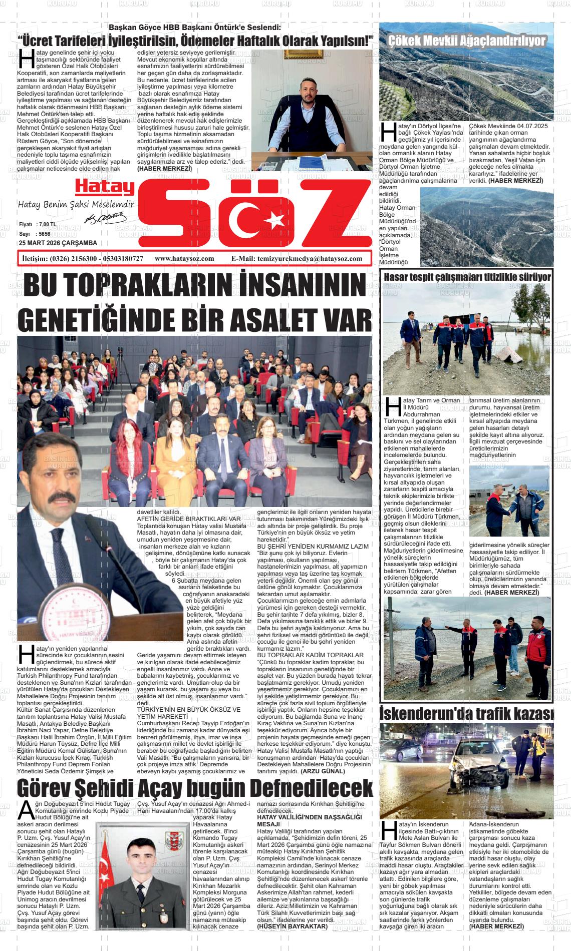 Hatay Soz 25.03.2026