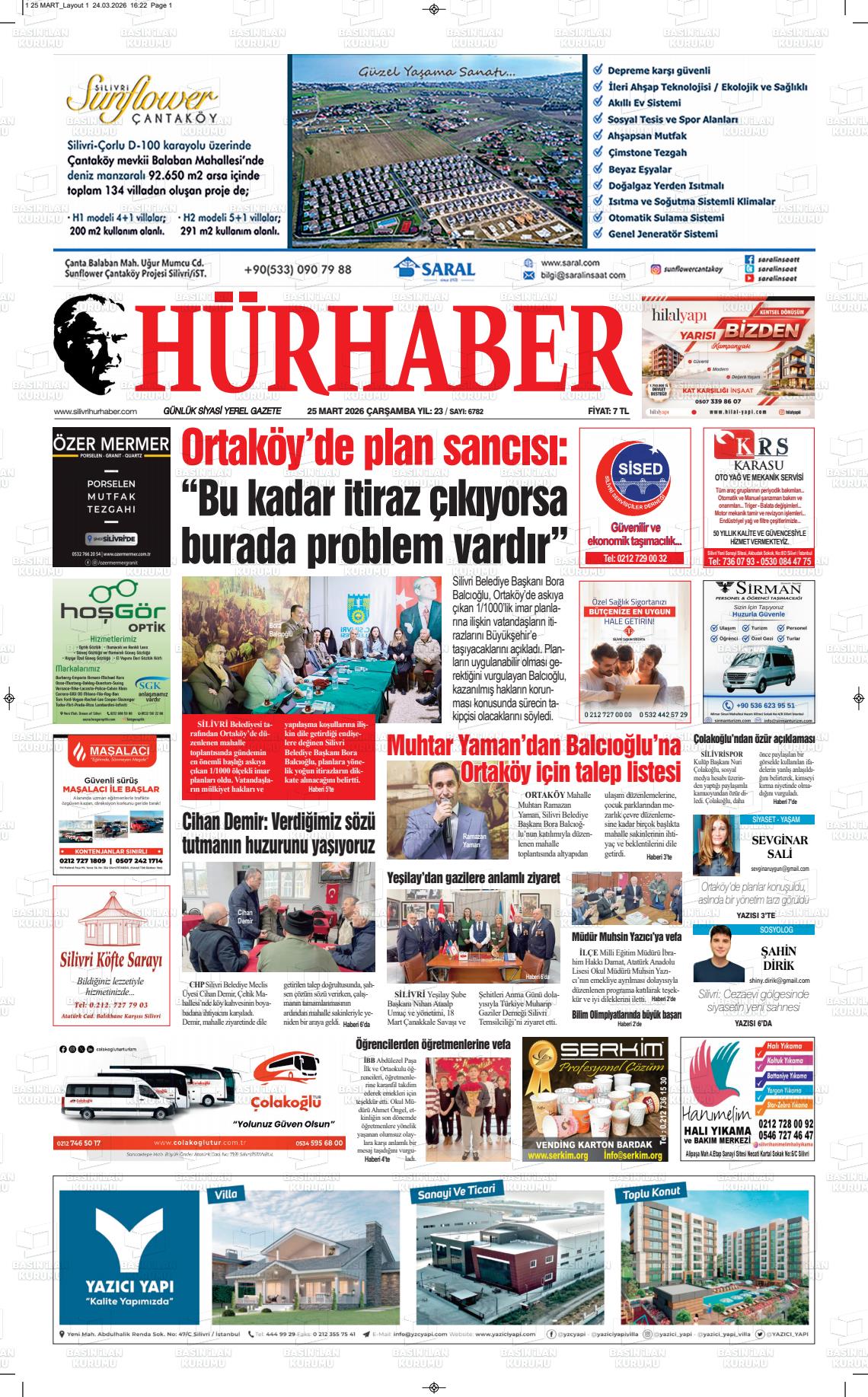 Hür Haber Gazetesi 25.03.2026