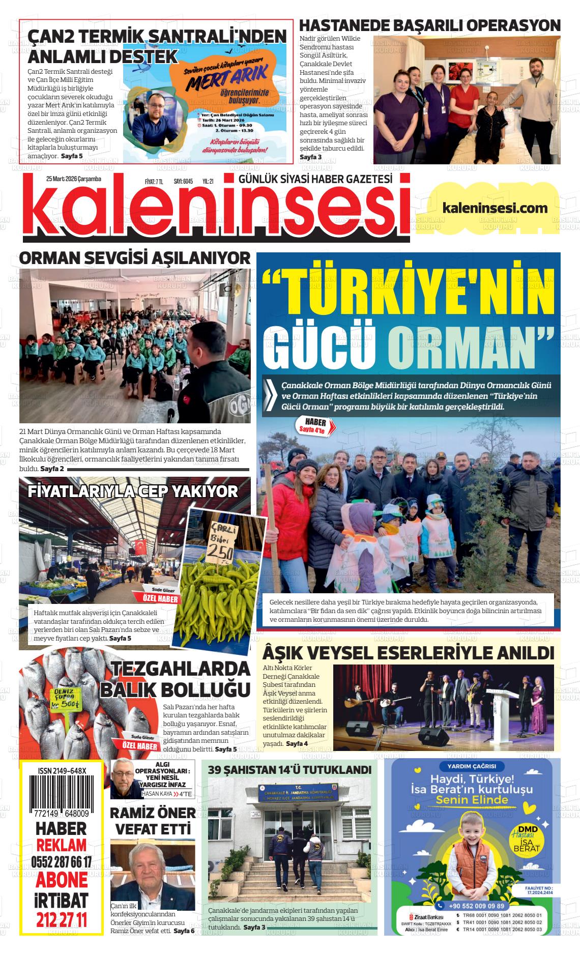 Canakkale Kaleninsesi 25.03.2026
