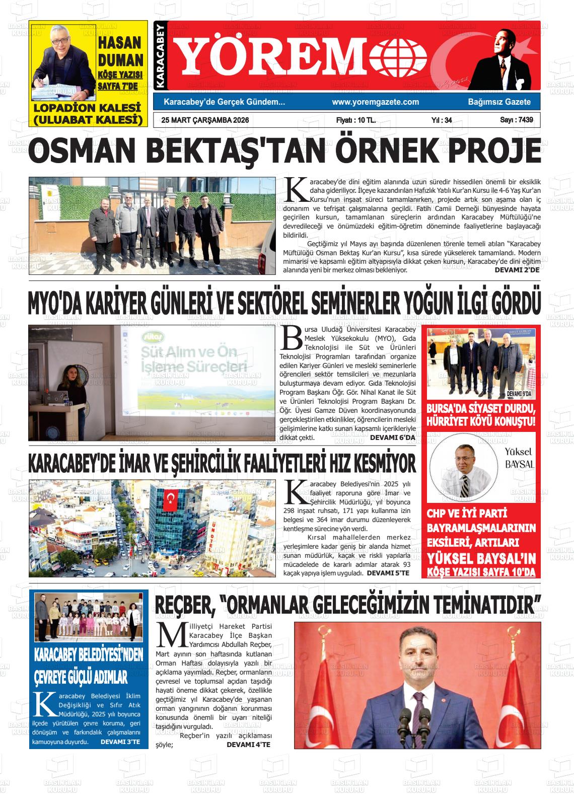 Bursa Karacabeyyorem 25.03.2026