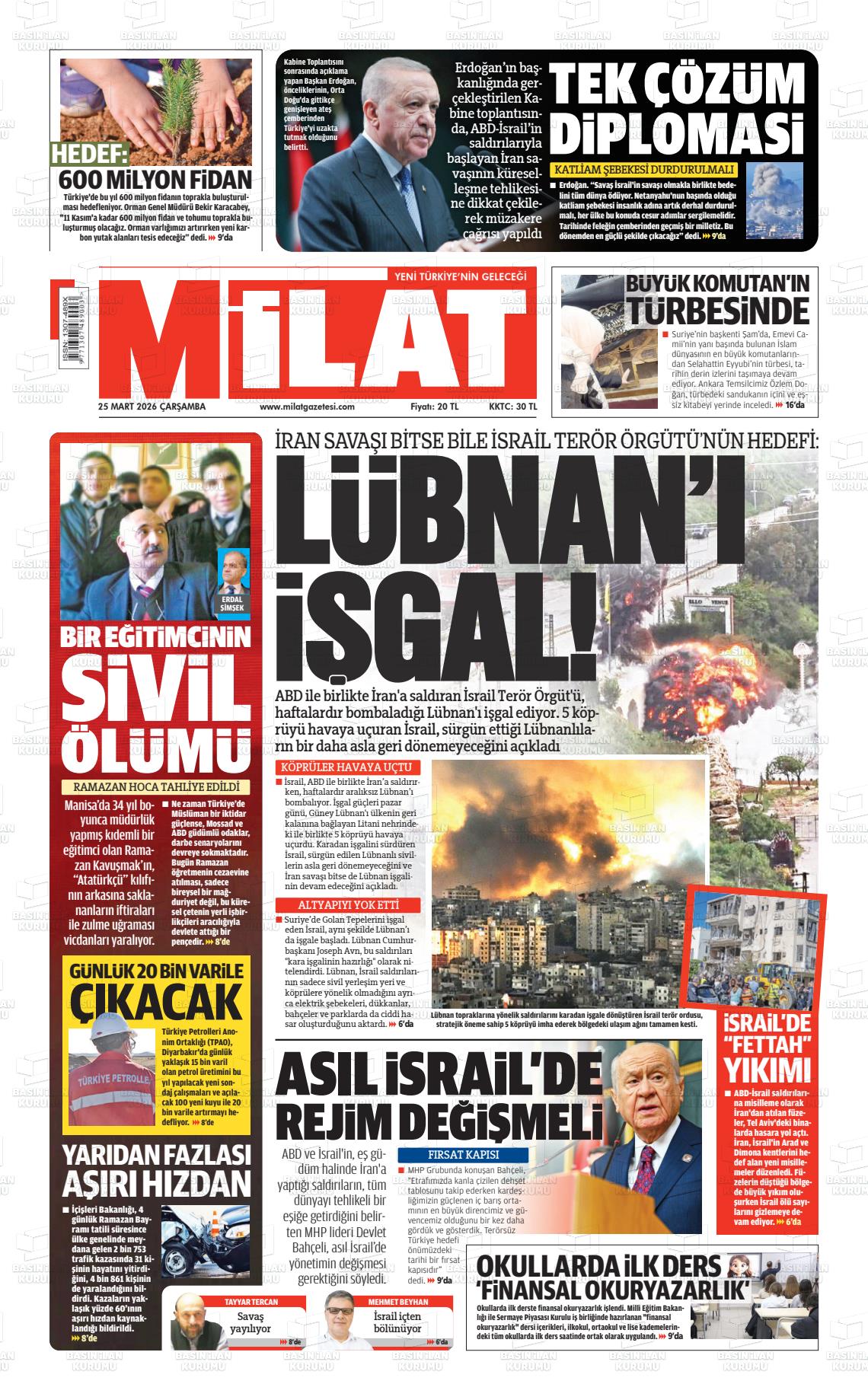 Milat Gazetesi 25.03.2026