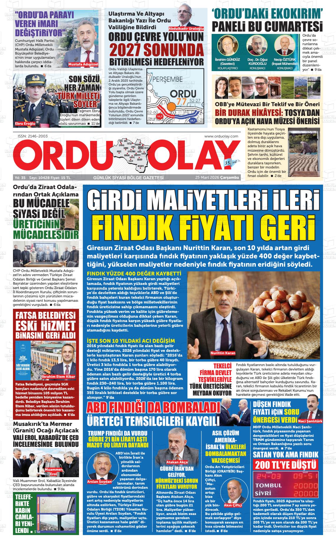 Ordu Olay 25.03.2026