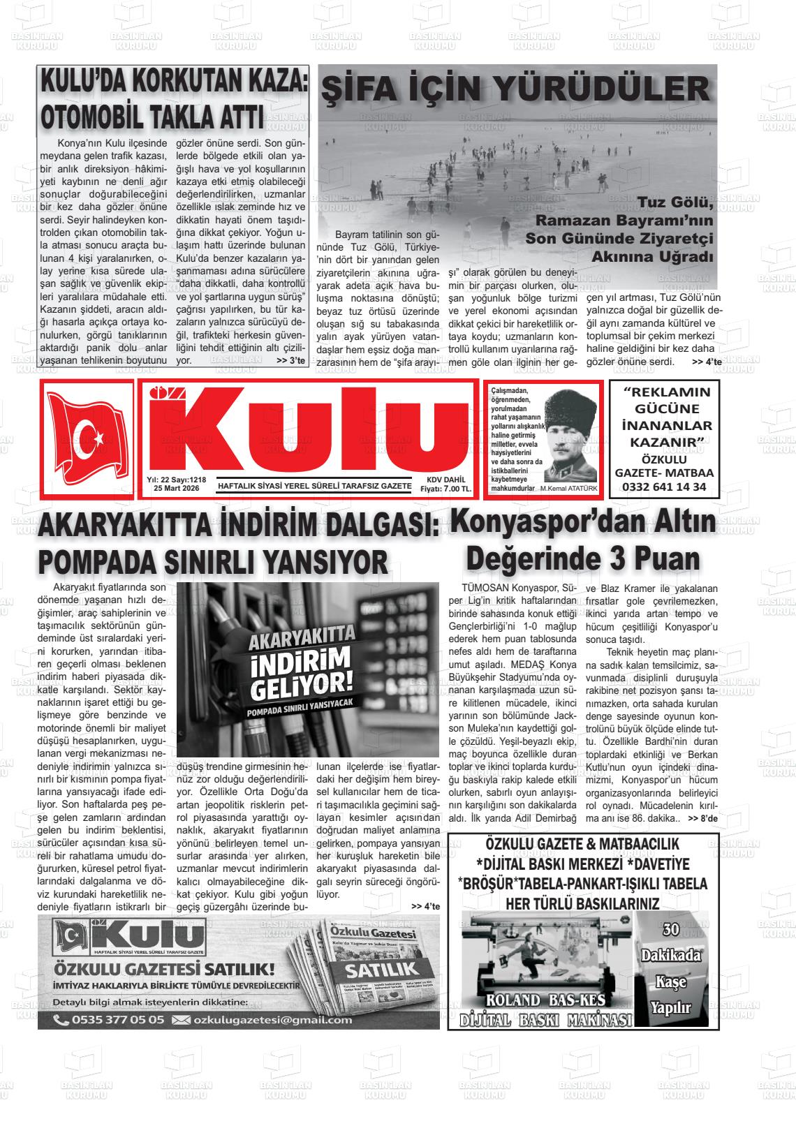 Konya Ozkulu 25.03.2026