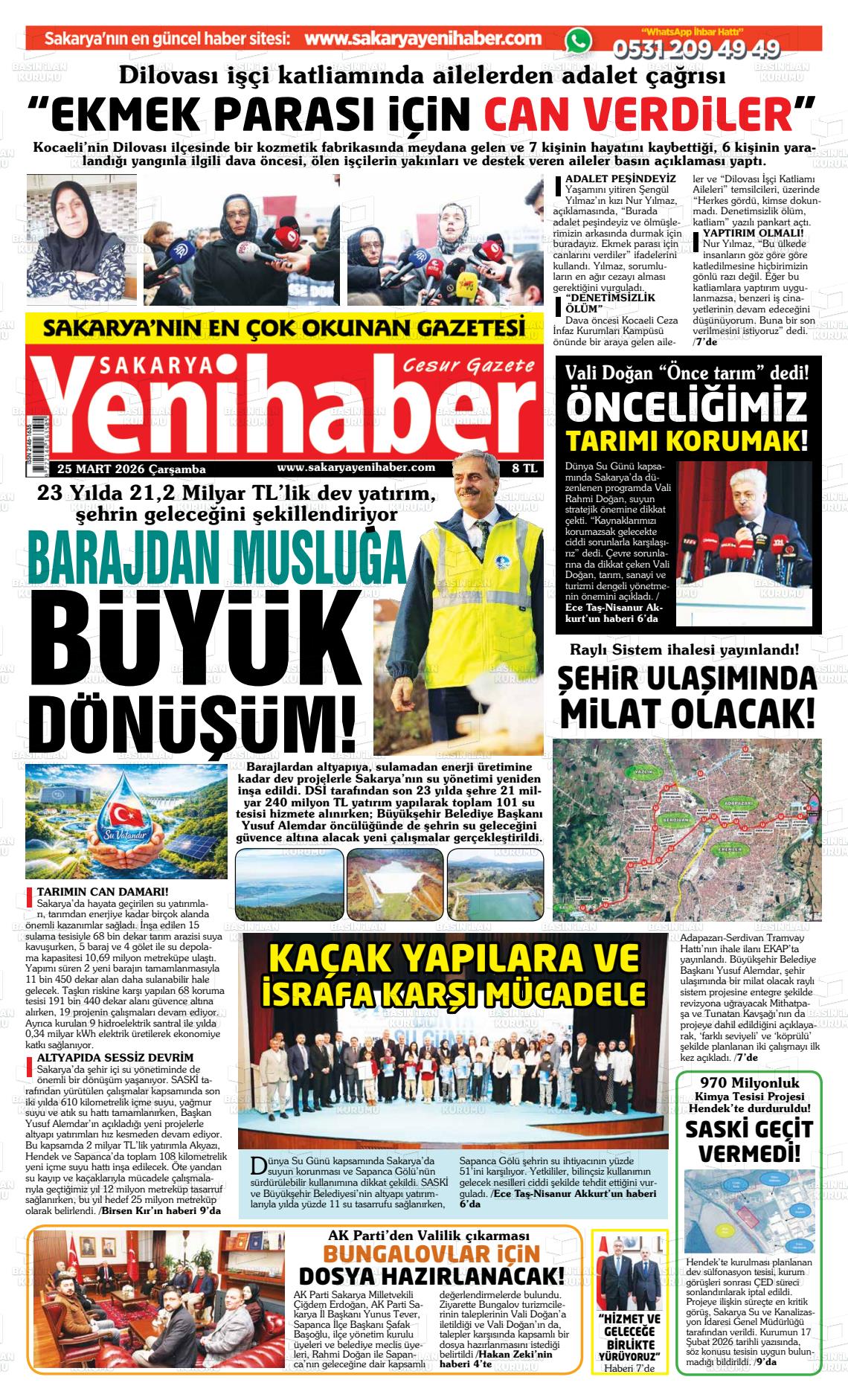Sakarya Yenihaber 25.03.2026