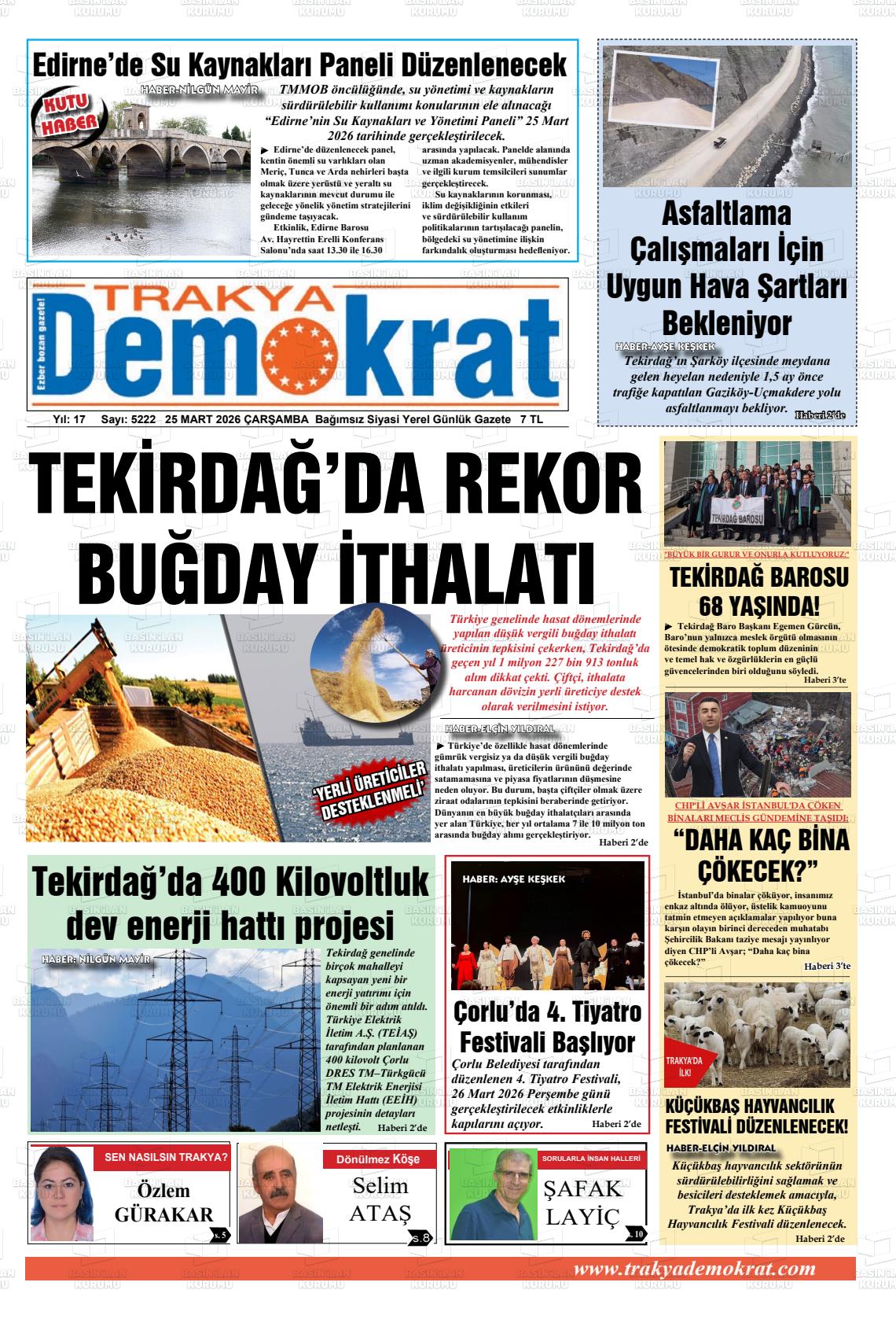 Tekirdag Trakyademokrat 25.03.2026