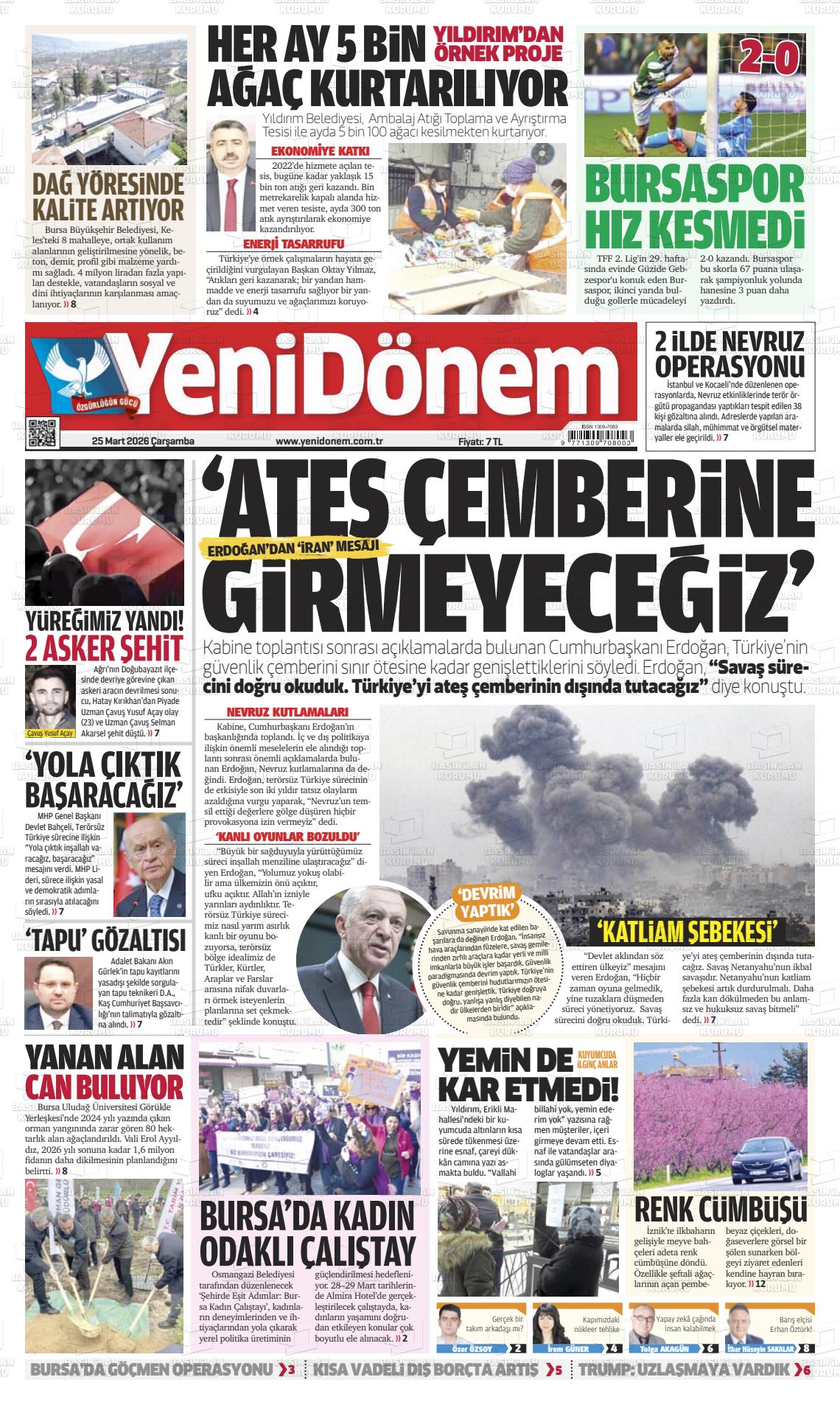 Bursa Yenidonem 25.03.2026