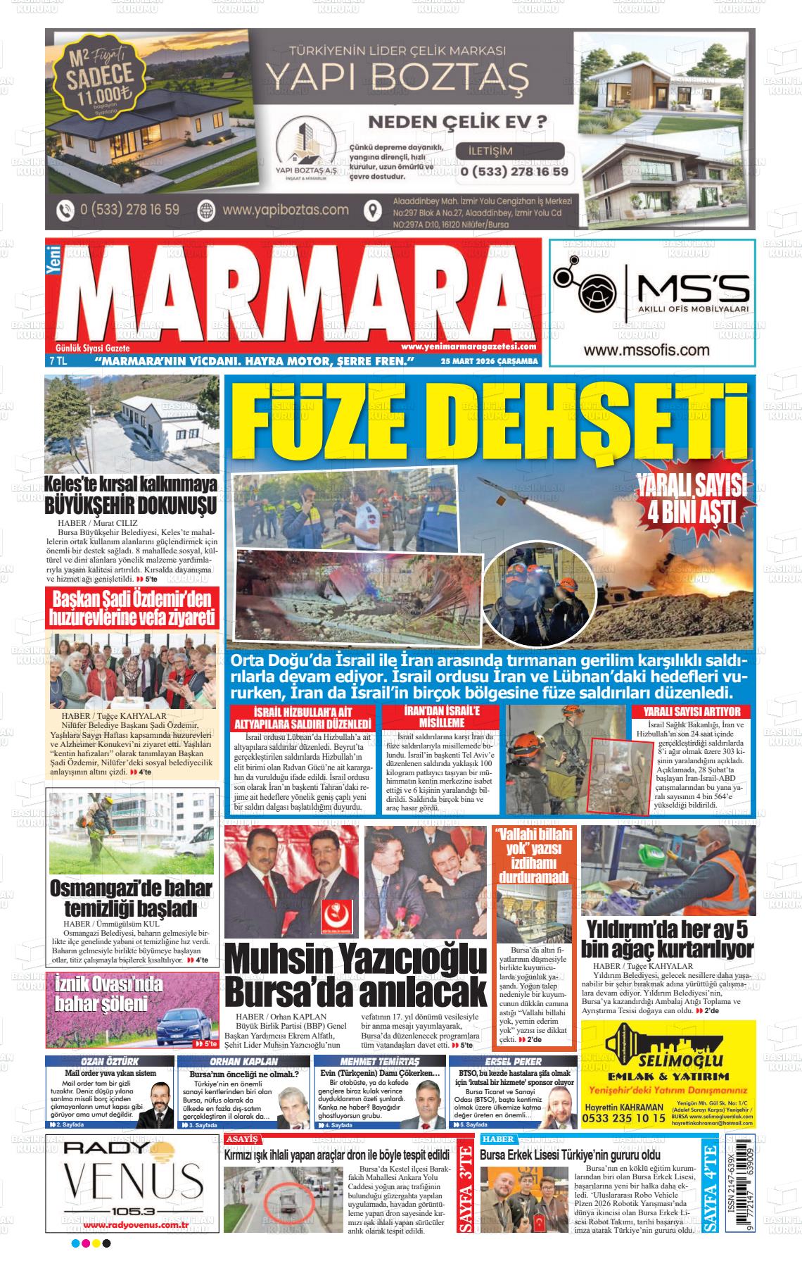 Bursa Yenimarmara 25.03.2026