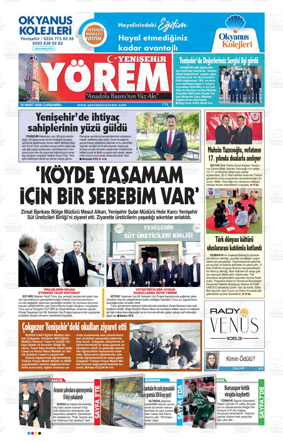 Bursa Yenisehiryorem 25.03.2026