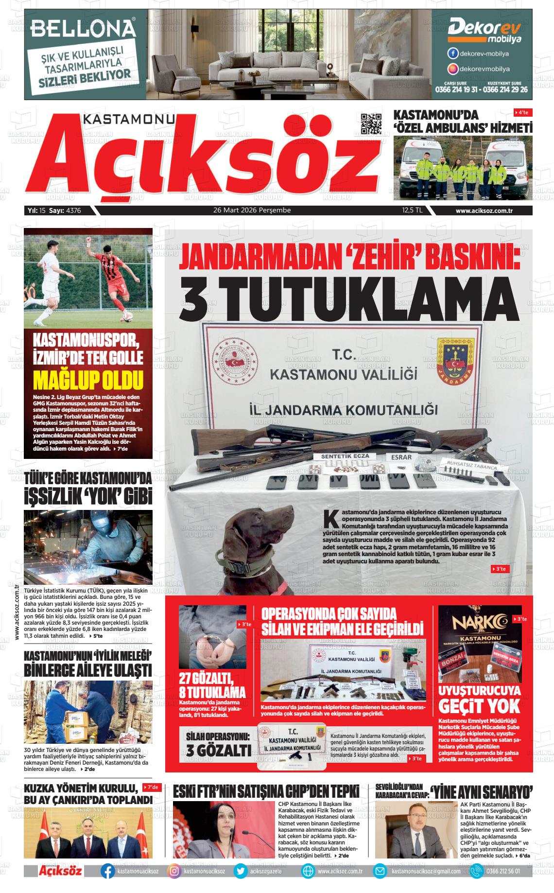 Kastamonu Aciksoz 26.03.2026