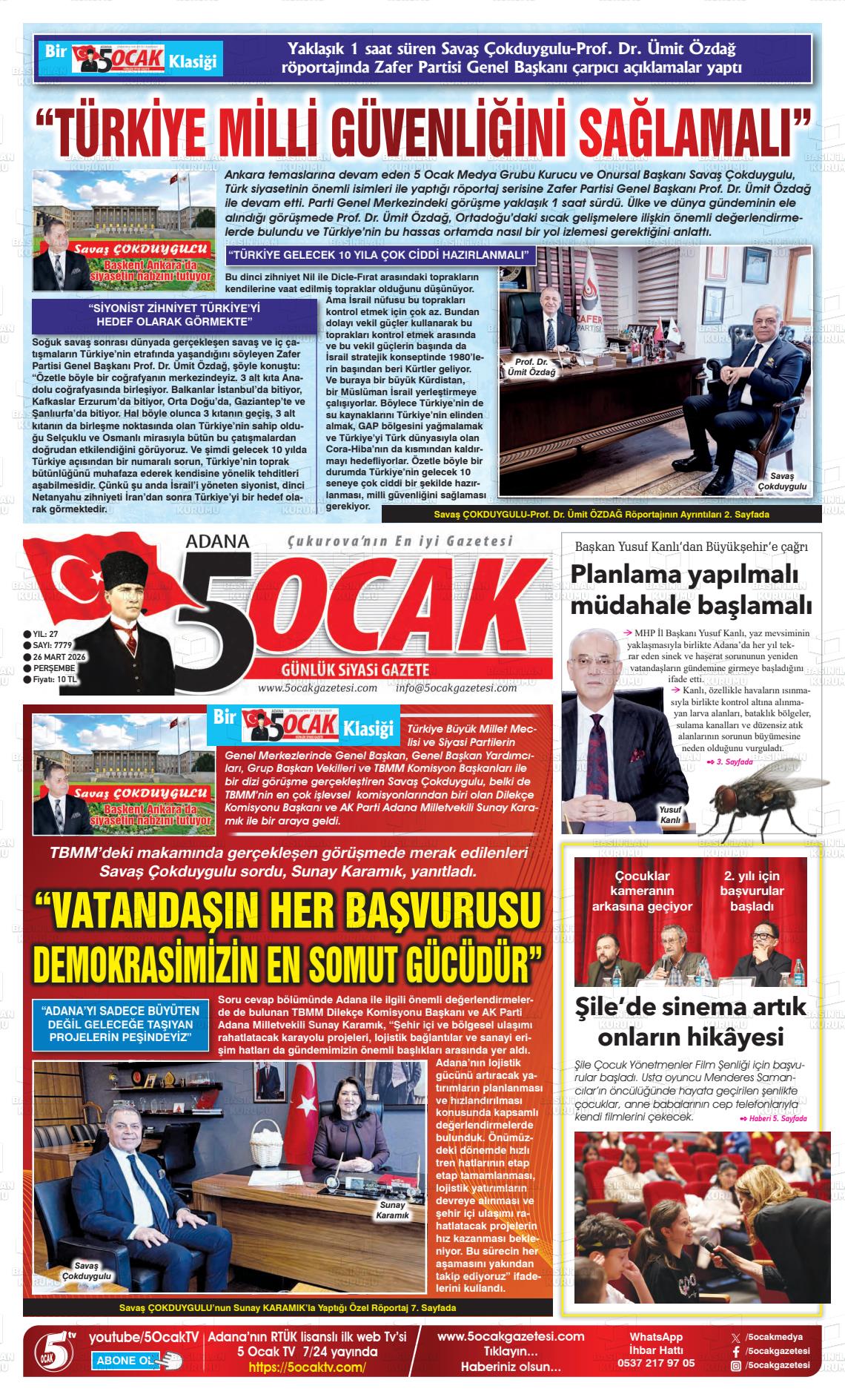 Adana 5 Ocak 26.03.2026