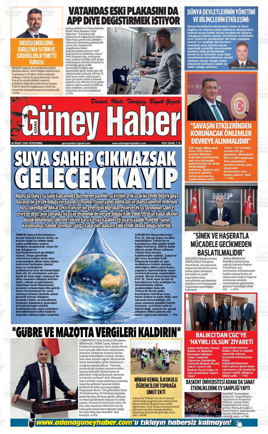 Adana Guneyhaber 26.03.2026