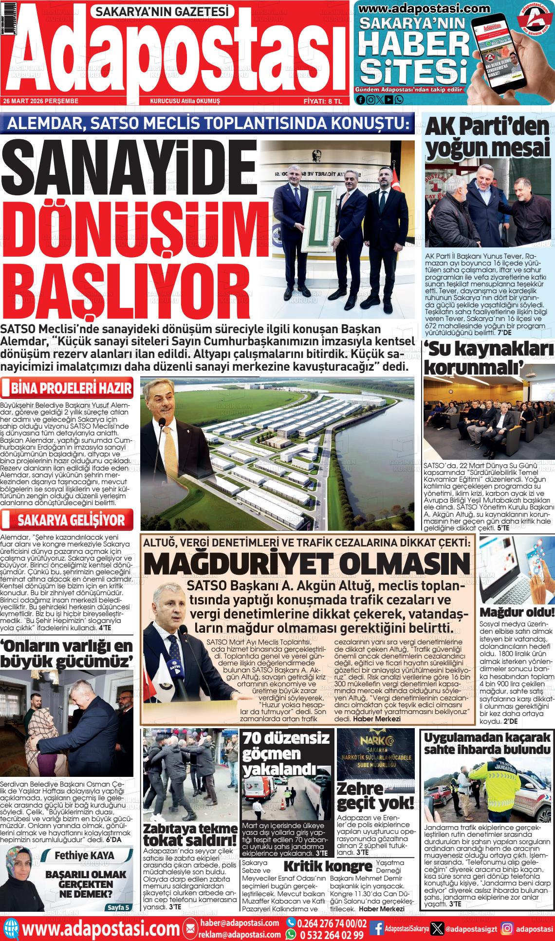 Sakarya Adapostasi 26.03.2026