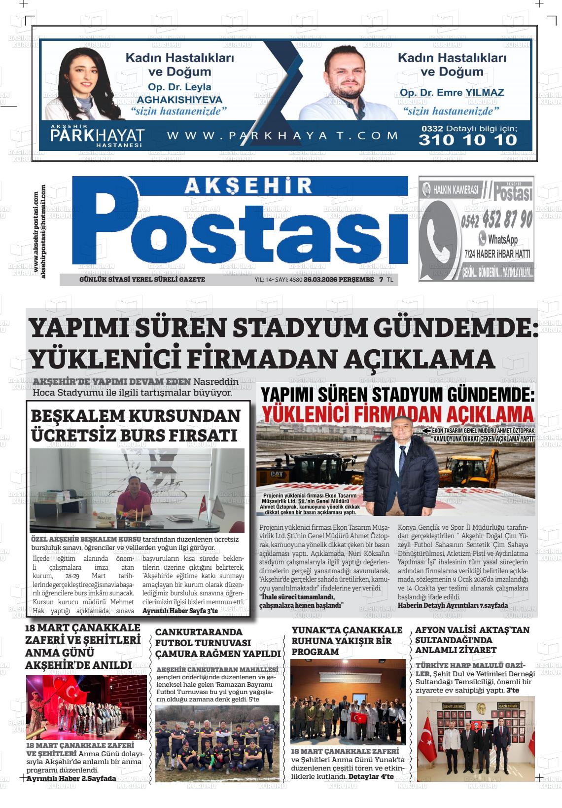 Konya Aksehirpostasi 26.03.2026