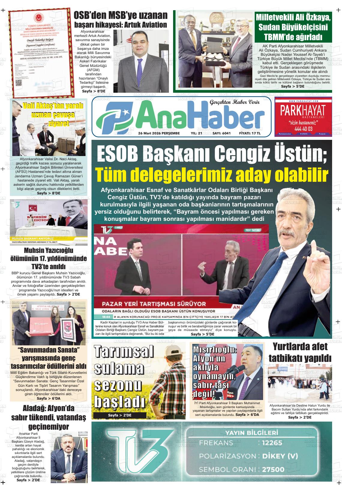 Afyonkarahisar Anahaber 26.03.2026