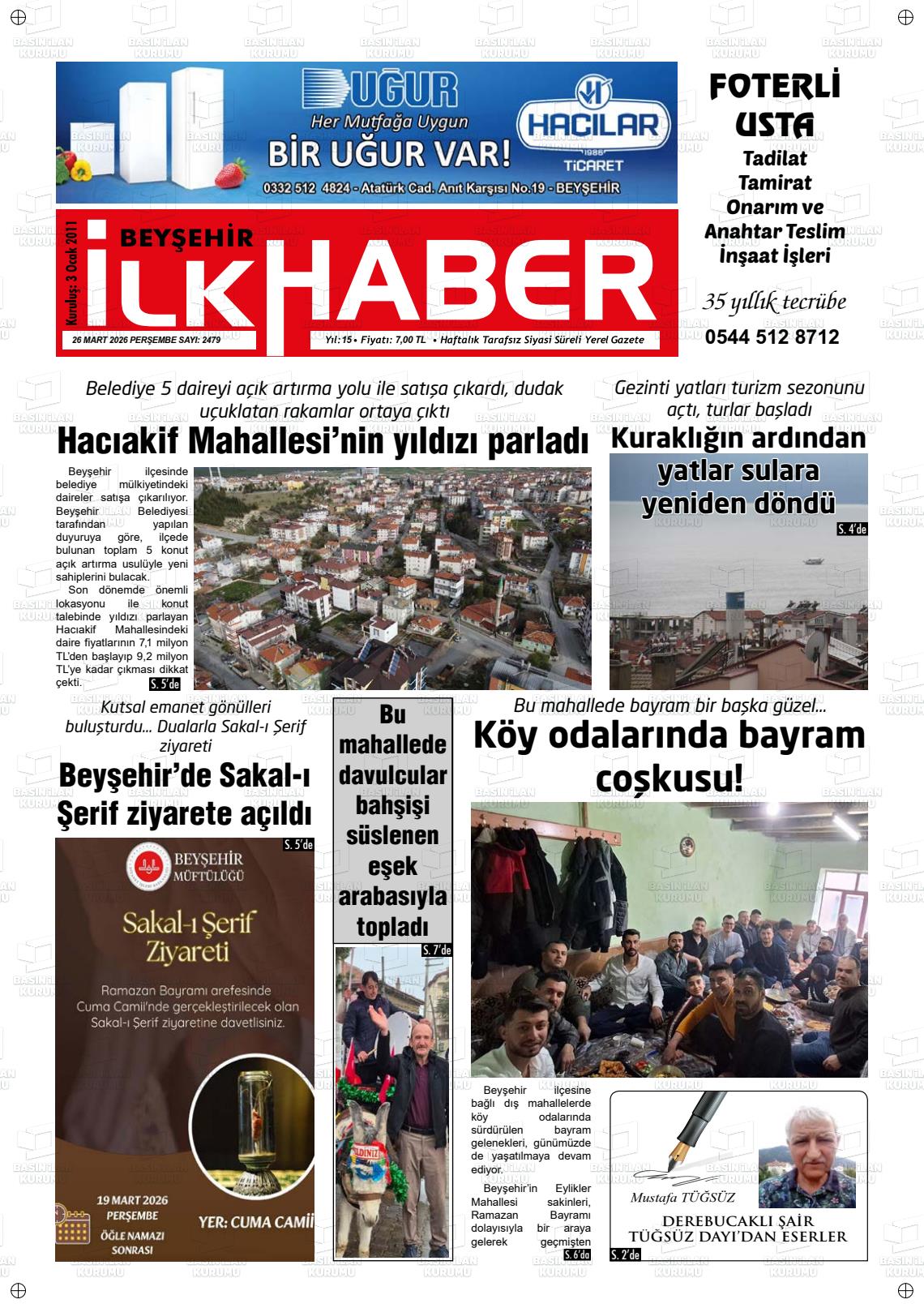 Konya Beysehirilkhaber 26.03.2026