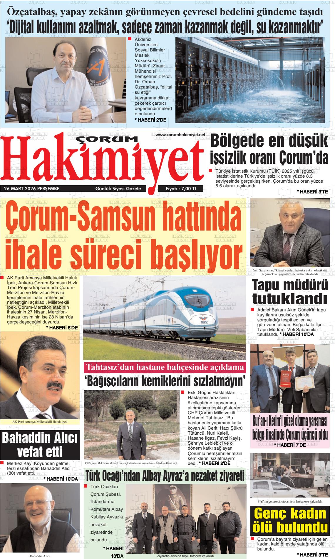 Corum Hakimiyet 26.03.2026