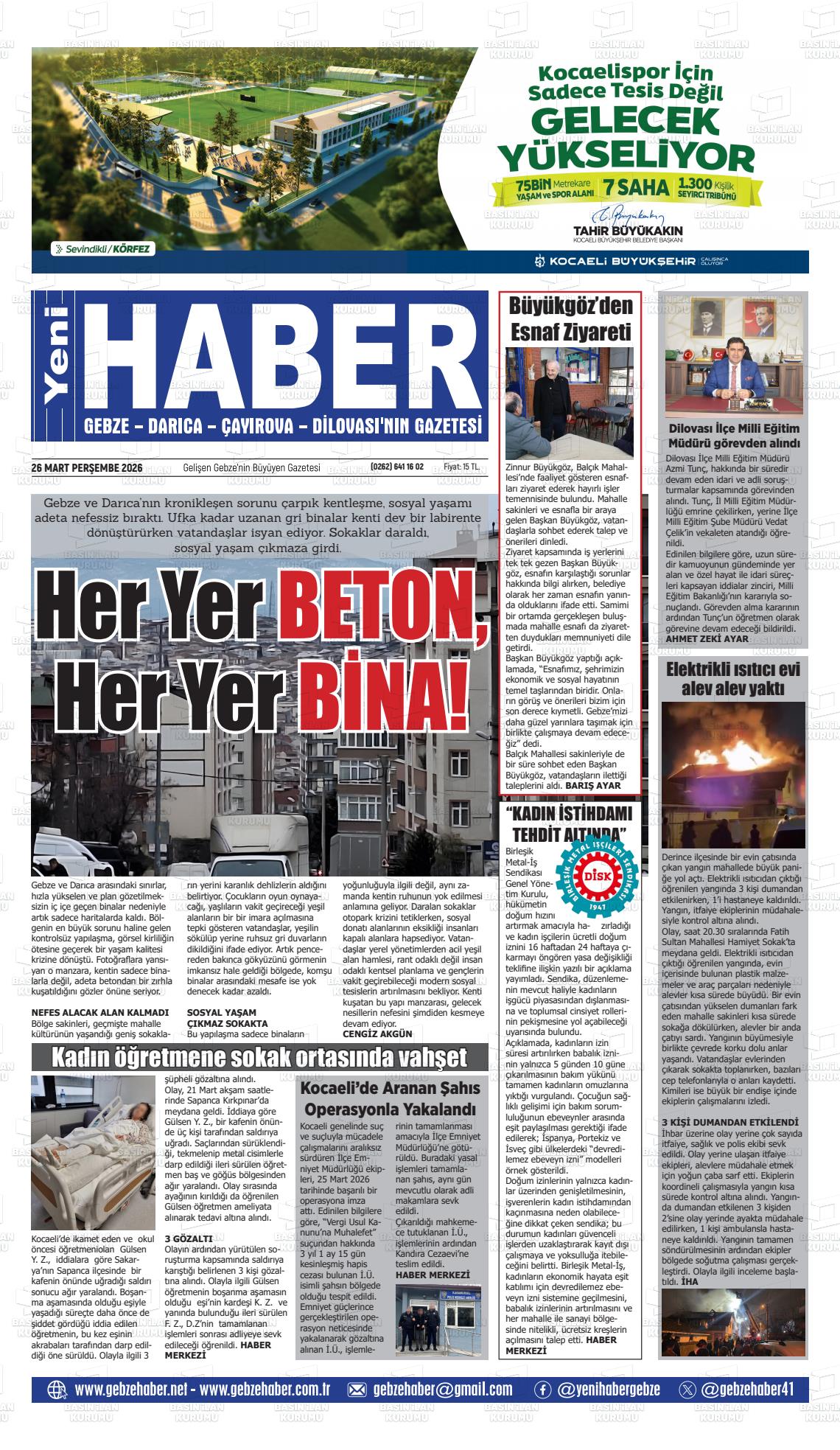 Kocaeli Gebzehaber 26.03.2026