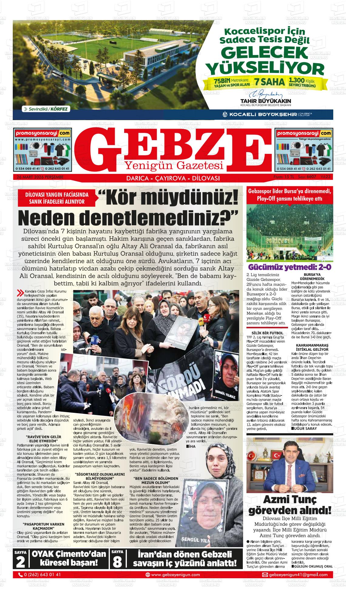 Kocaeli Gebzeyenigun 26.03.2026