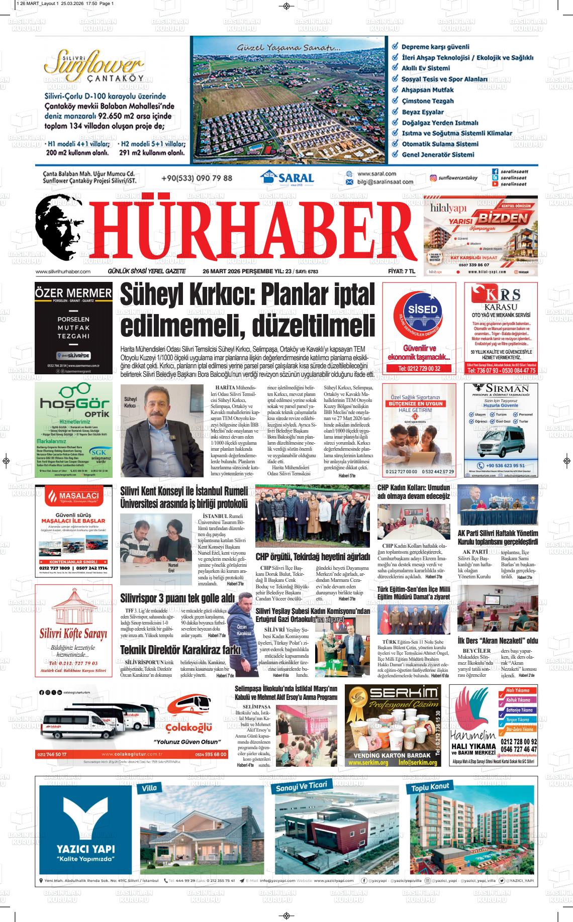 Hür Haber Gazetesi 26.03.2026