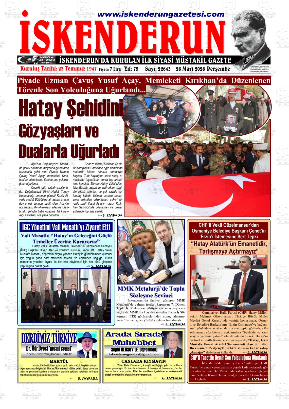Hatay Iskenderun 26.03.2026