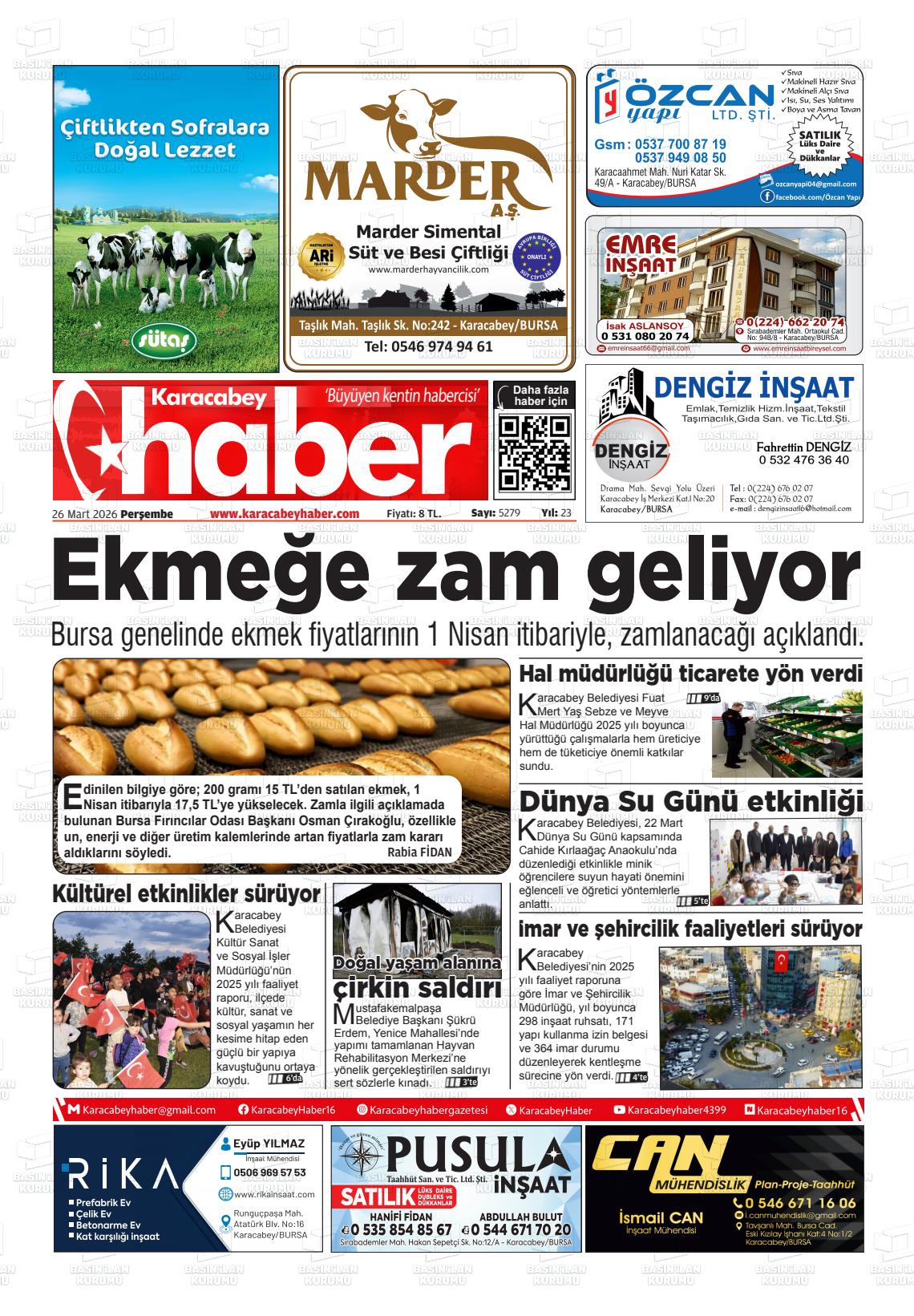 Bursa Karacabeyhaber 26.03.2026