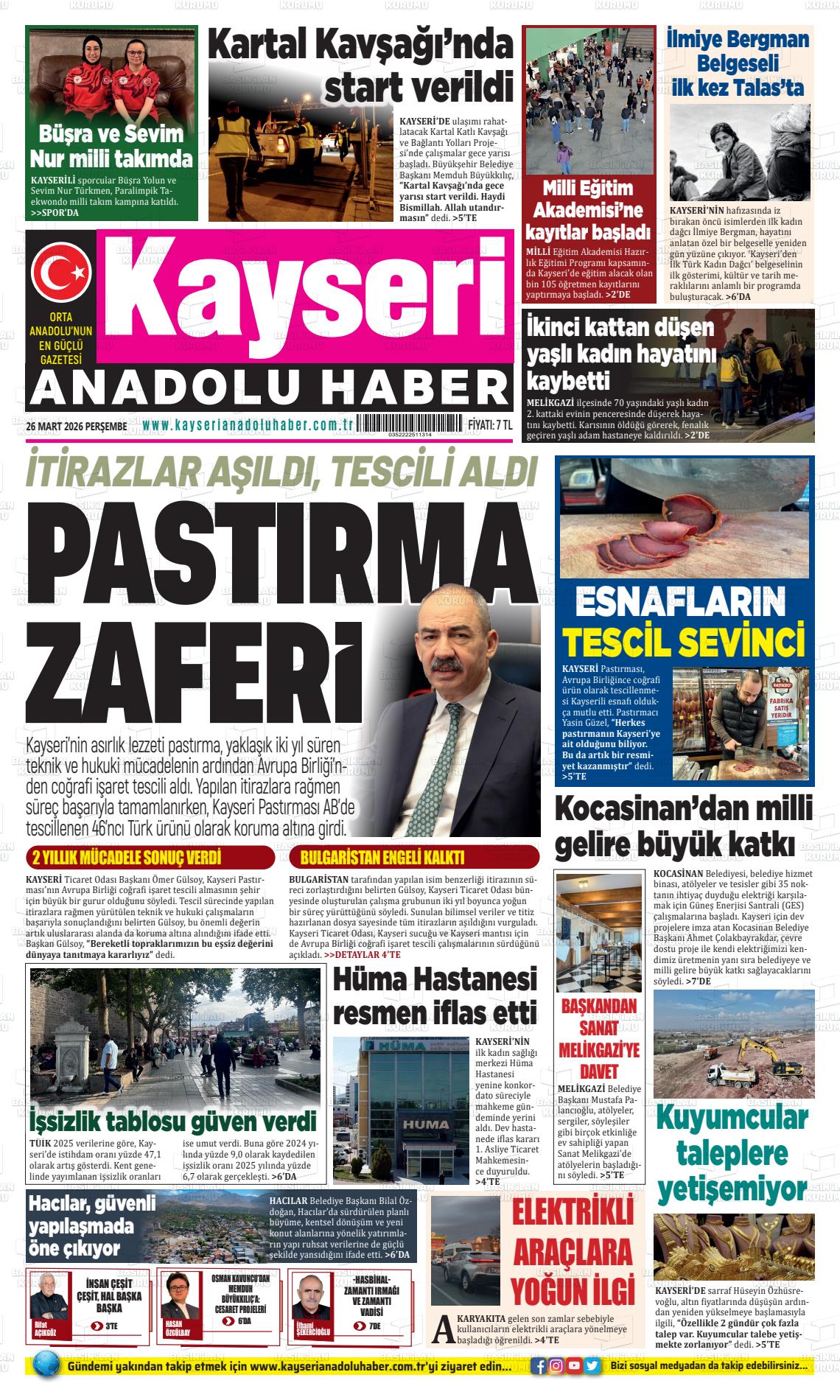 Kayseri Anadoluhaber 26.03.2026