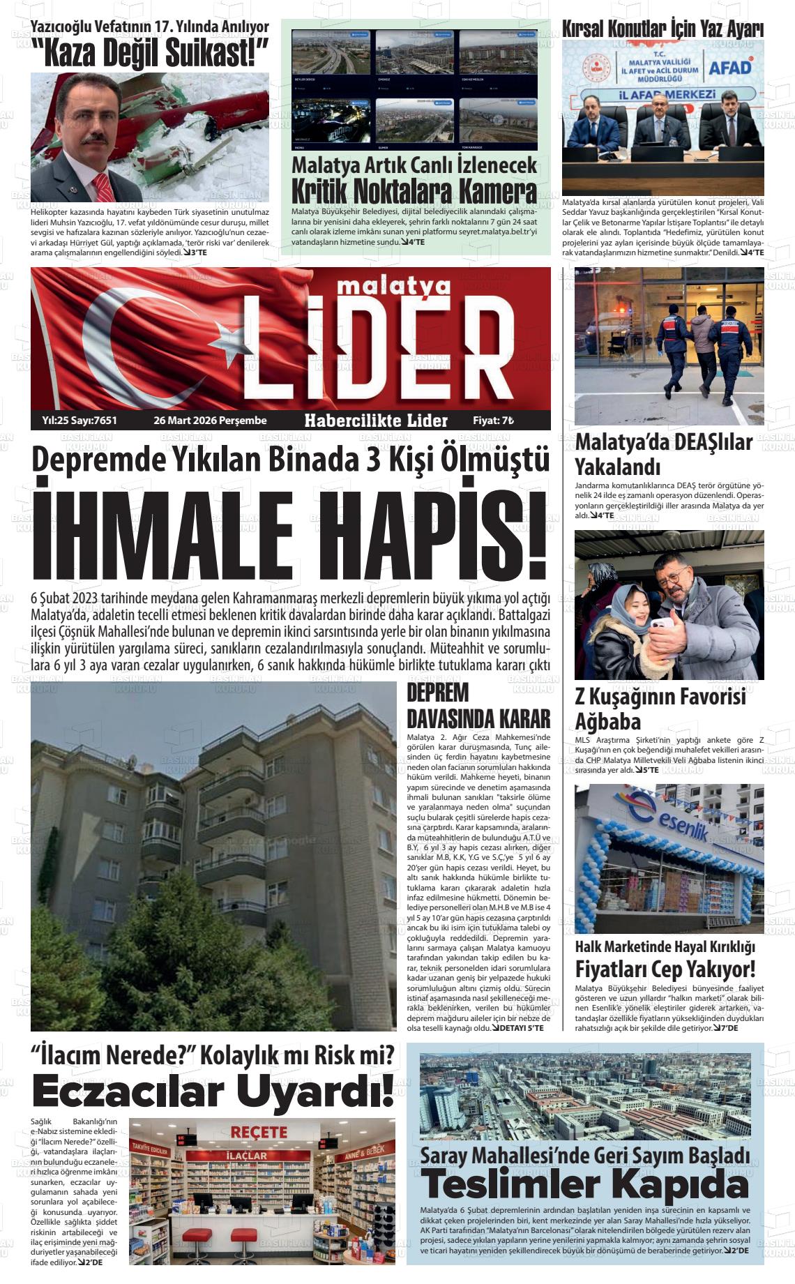 Malatya Sonsoz 26.03.2026