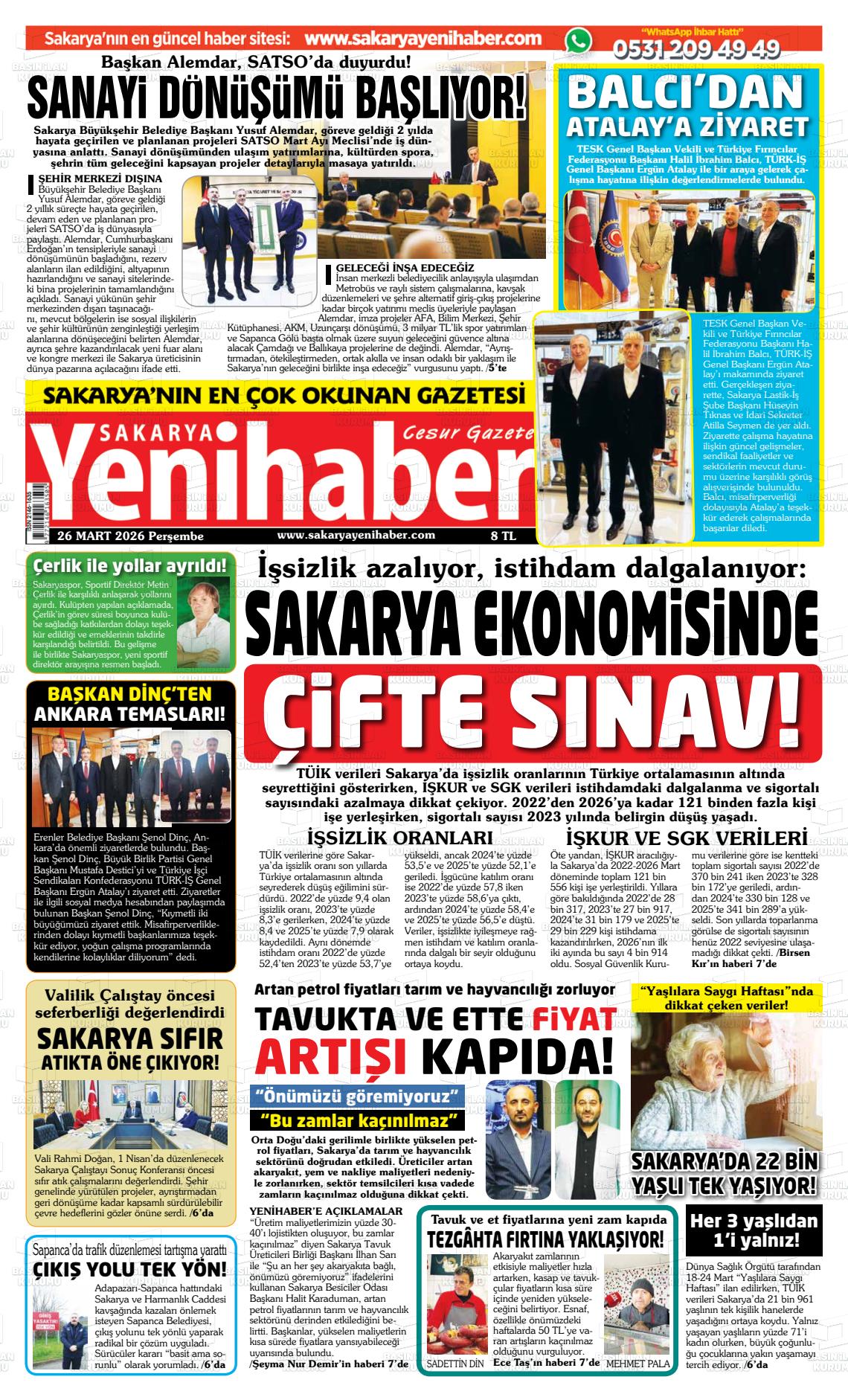 Sakarya Yenihaber 26.03.2026