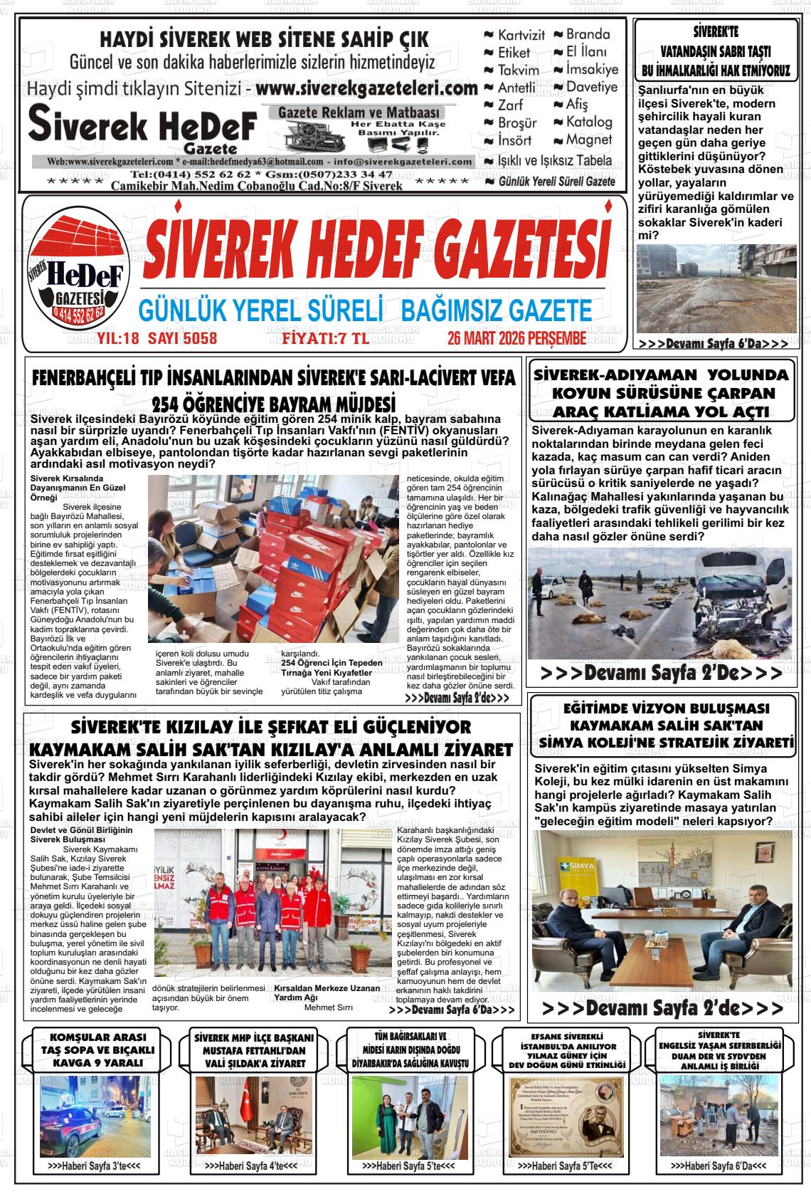 Sanliurfa Siverekhedef 26.03.2026