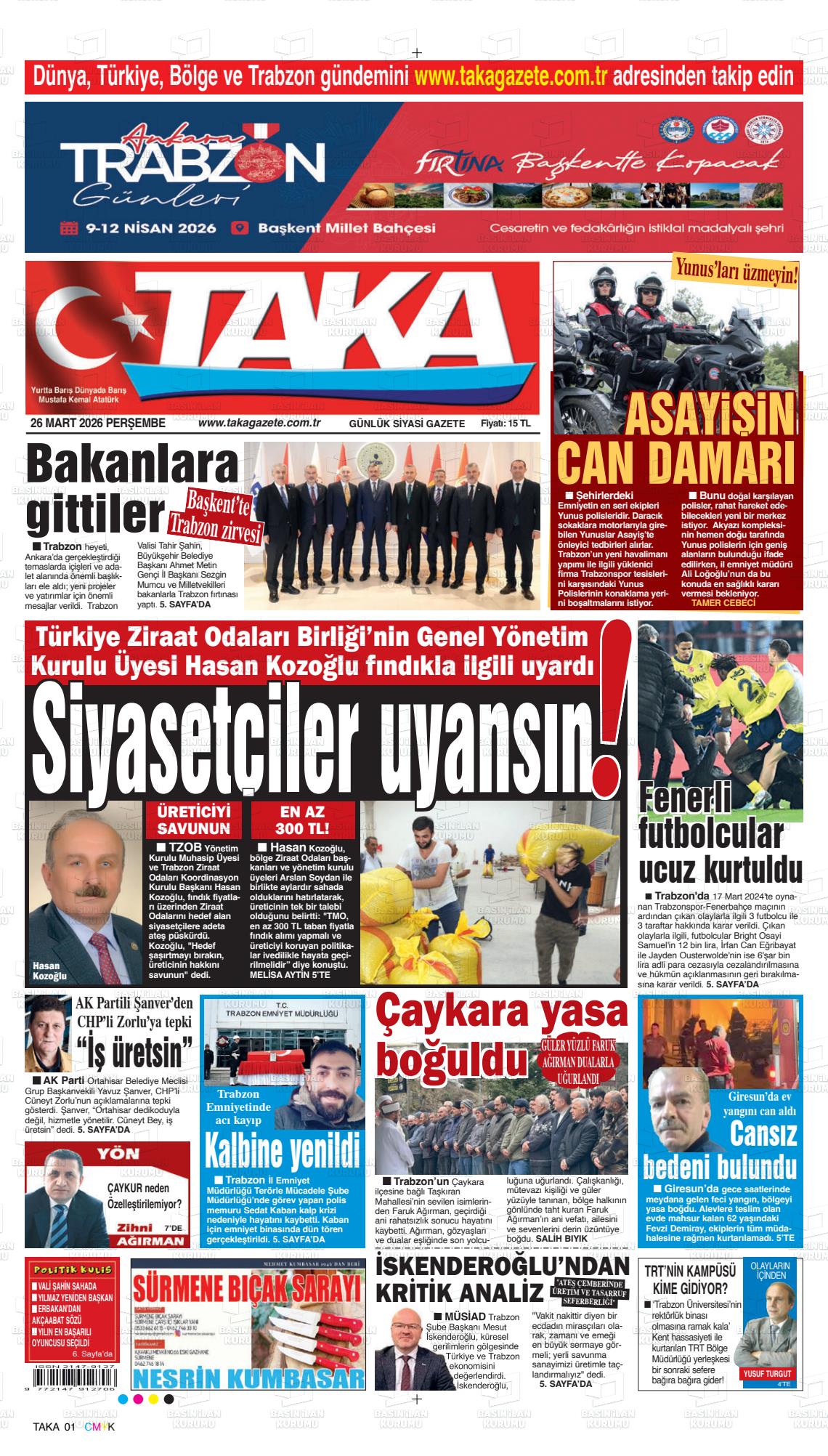 Trabzon Taka 26.03.2026