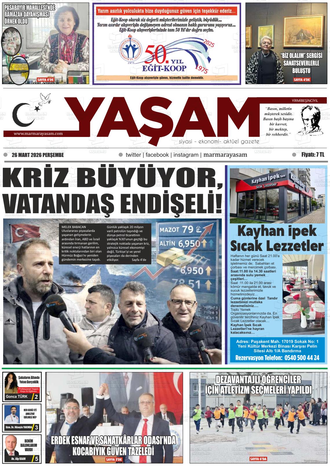Canakkale Yasam 26.03.2026