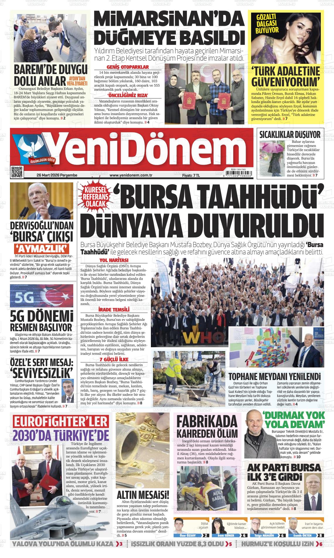 Bursa Yenidonem 26.03.2026
