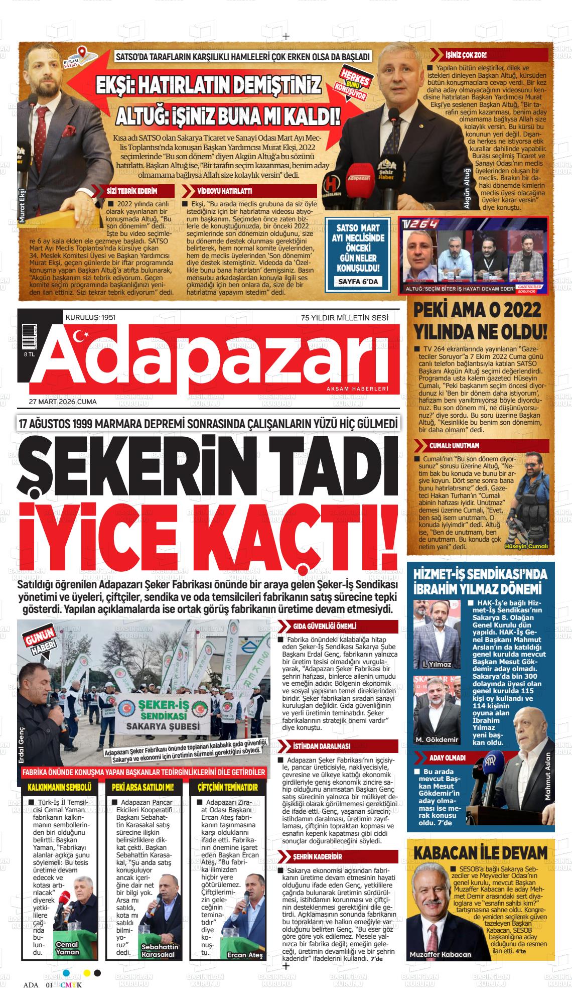 Sakarya Adapazariaksamhaberleri 27.03.2026