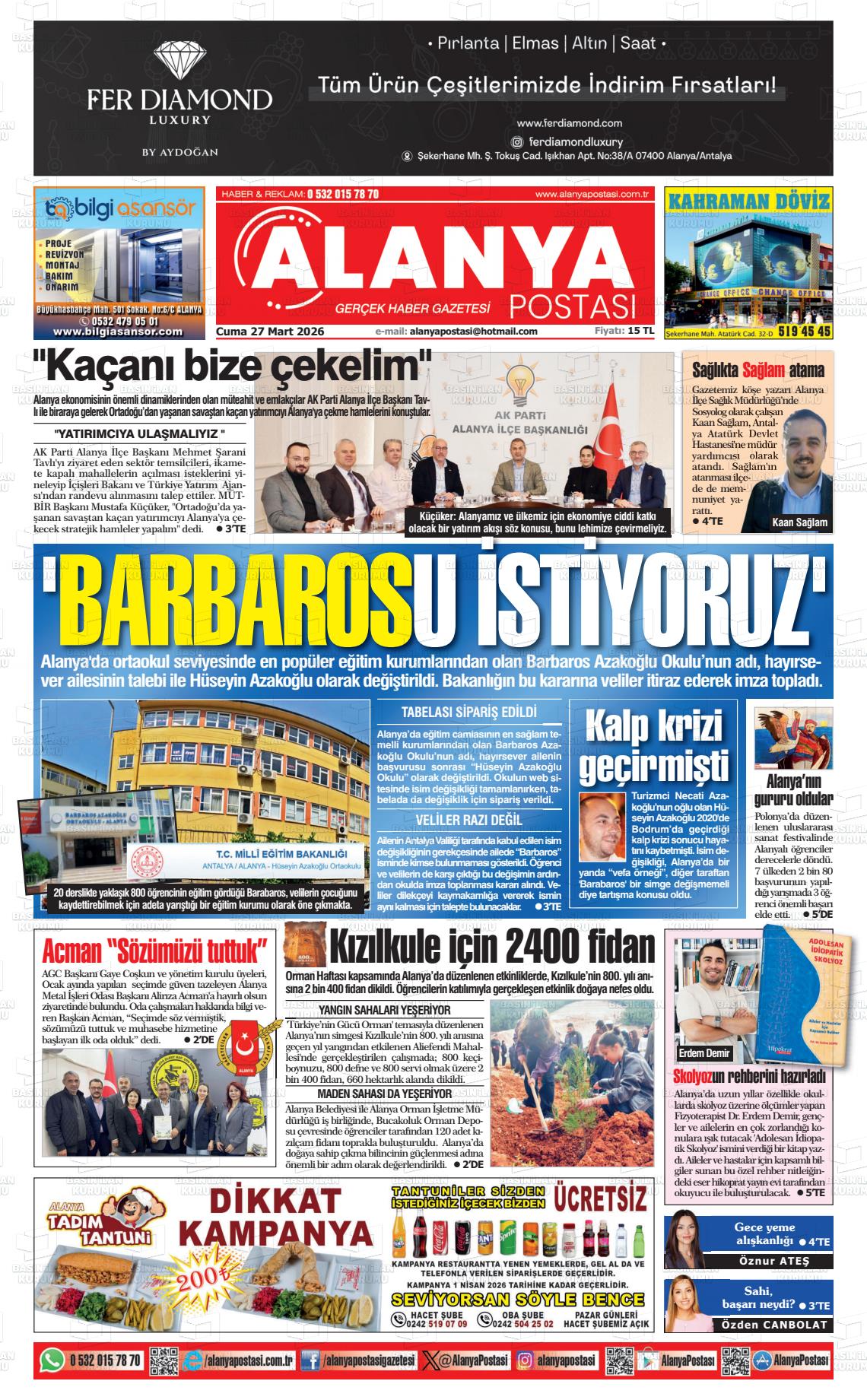 Antalya Alanyapostasi 27.03.2026