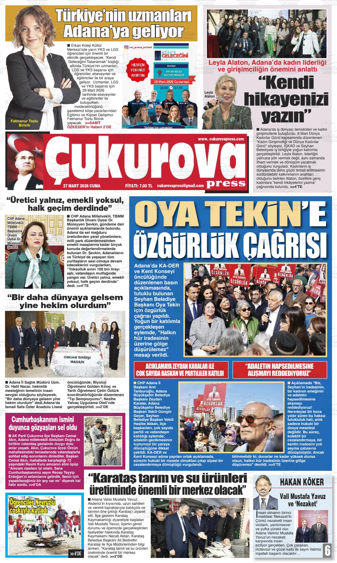 Adana Cukurovapress 27.03.2026