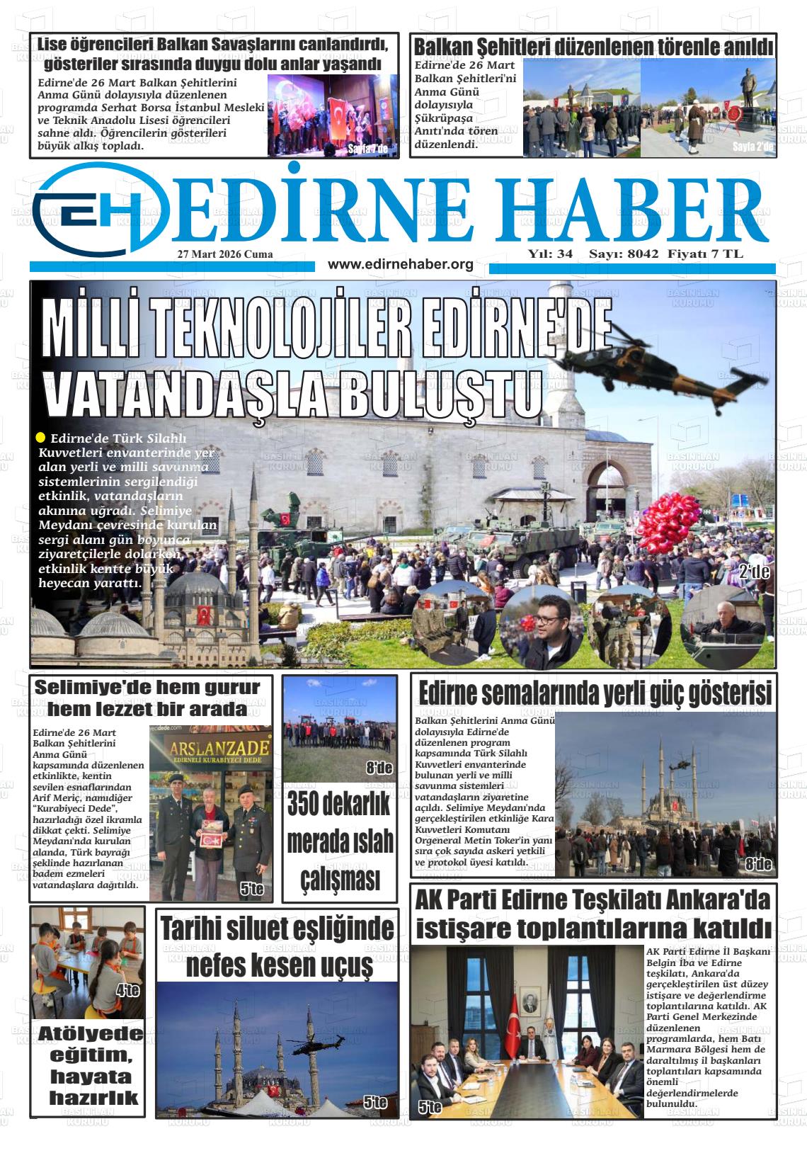 Edirne Haber 27.03.2026
