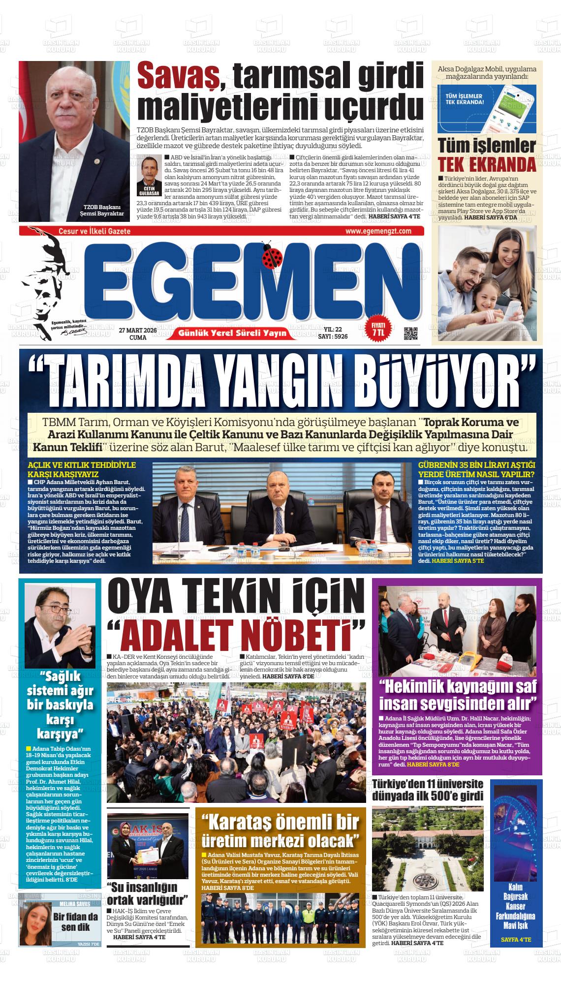 Adana Egemen 27.03.2026