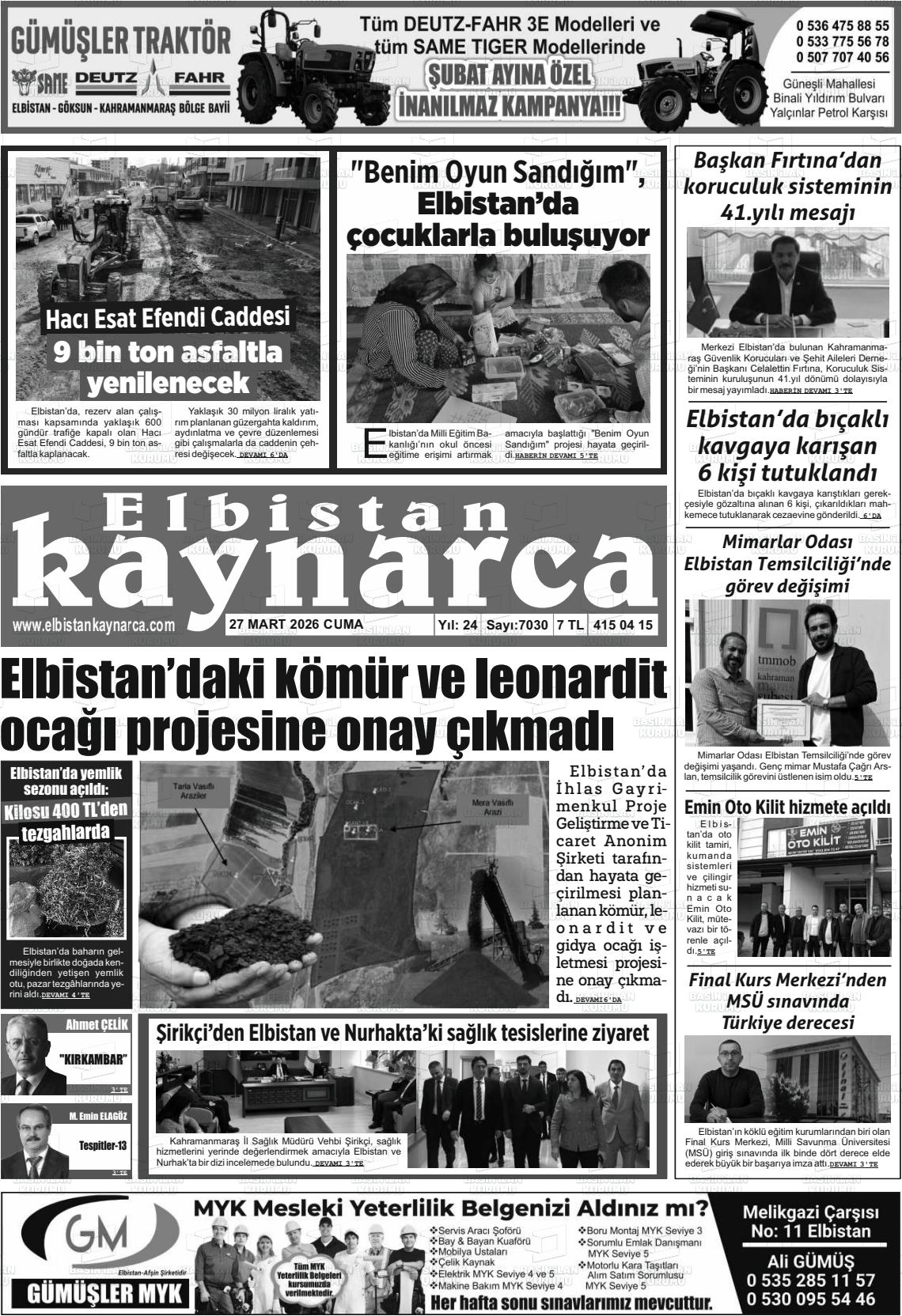 Kahramanmaras Elbistankaynarca 27.03.2026