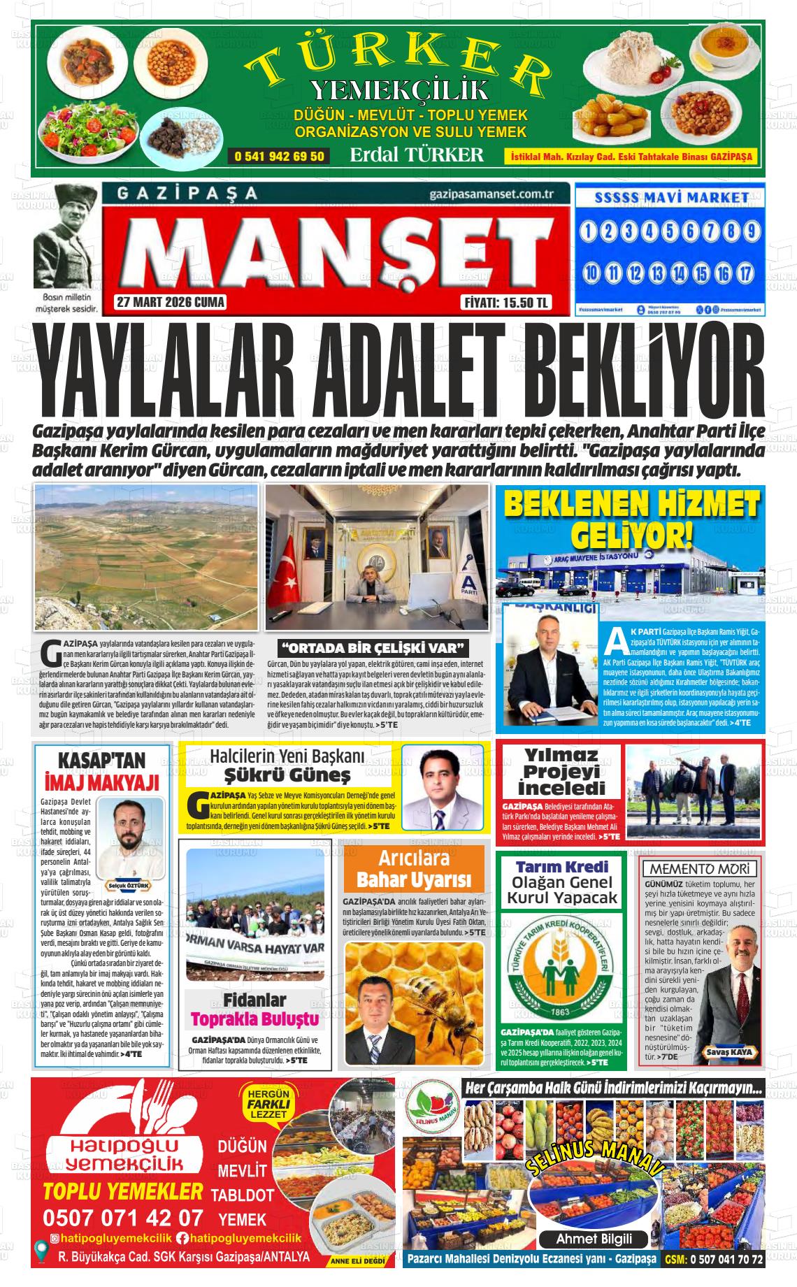 Antalya Gazipasamanset 27.03.2026