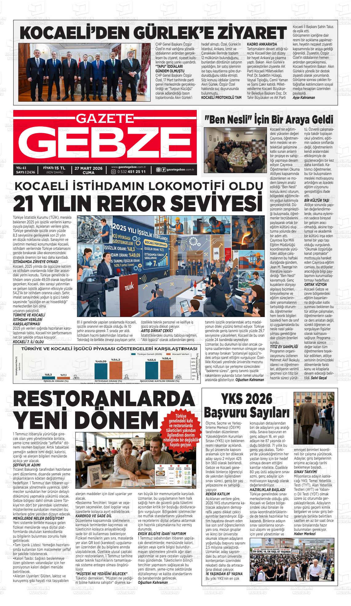 Kocaeli Gebze 27.03.2026